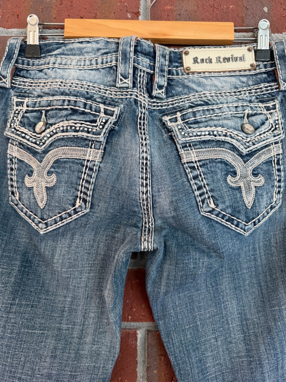 Rock Revival Women's Light Blue Distressed Bootcut Jeans - Picture 6 of 15